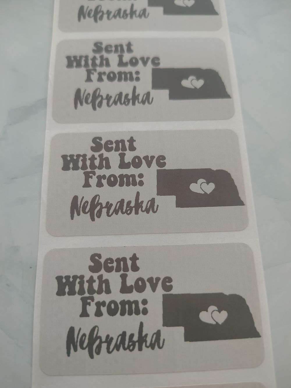 💙100 Nebraska- Shipping Labels Thermal Packaging Stickers 2.25"x1.25"💙